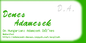 denes adamcsek business card